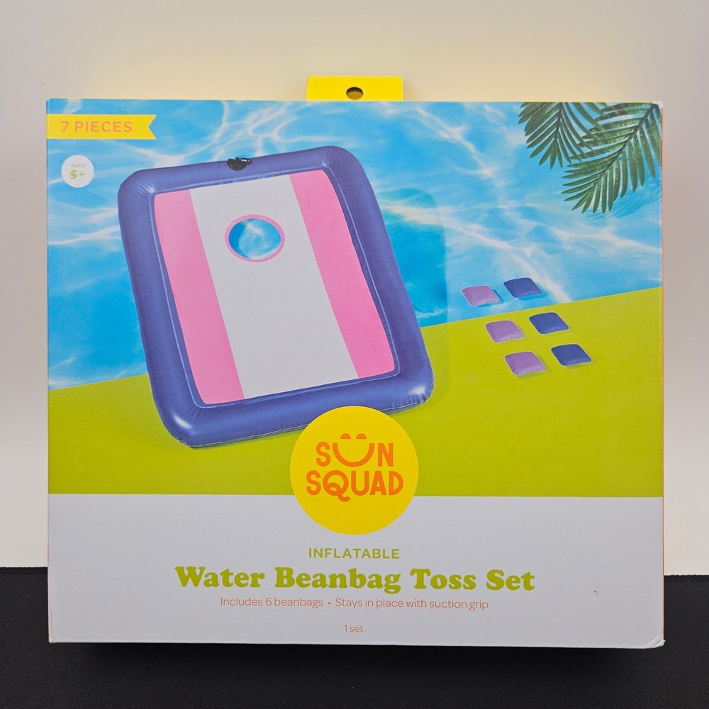 Sun Squad Inflatable Water Beanbag‎ Toss Set 7 Pieces Ages 5+ Pool Party Game